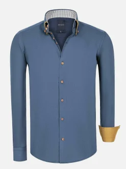 Ales Solid Structured Anthracite Overhemd Lange Mouw