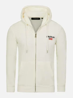 Avery Full Zipped White Hoodie Shorts Set