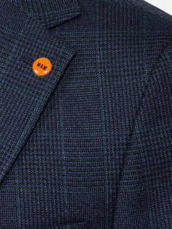 Branco Micro Patterned Navy Blazer