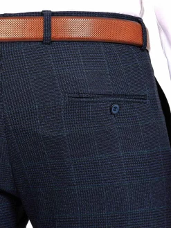 Branco Micro Patterned Navy Pants