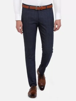 Branco Micro Patterned Navy Pants