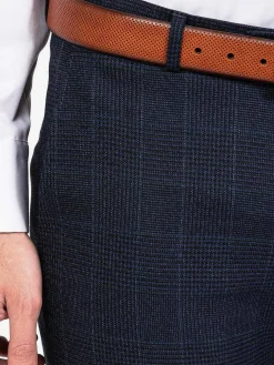 Branco Micro Patterned Navy Pants