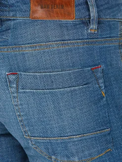 Carinal Mini Check Slim Fit Navy Jeans