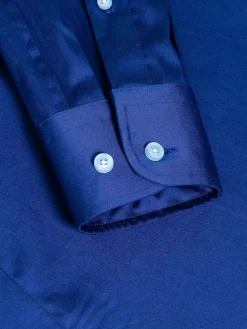 Catalina Light Navy Solid Overhemd Lange Mouw