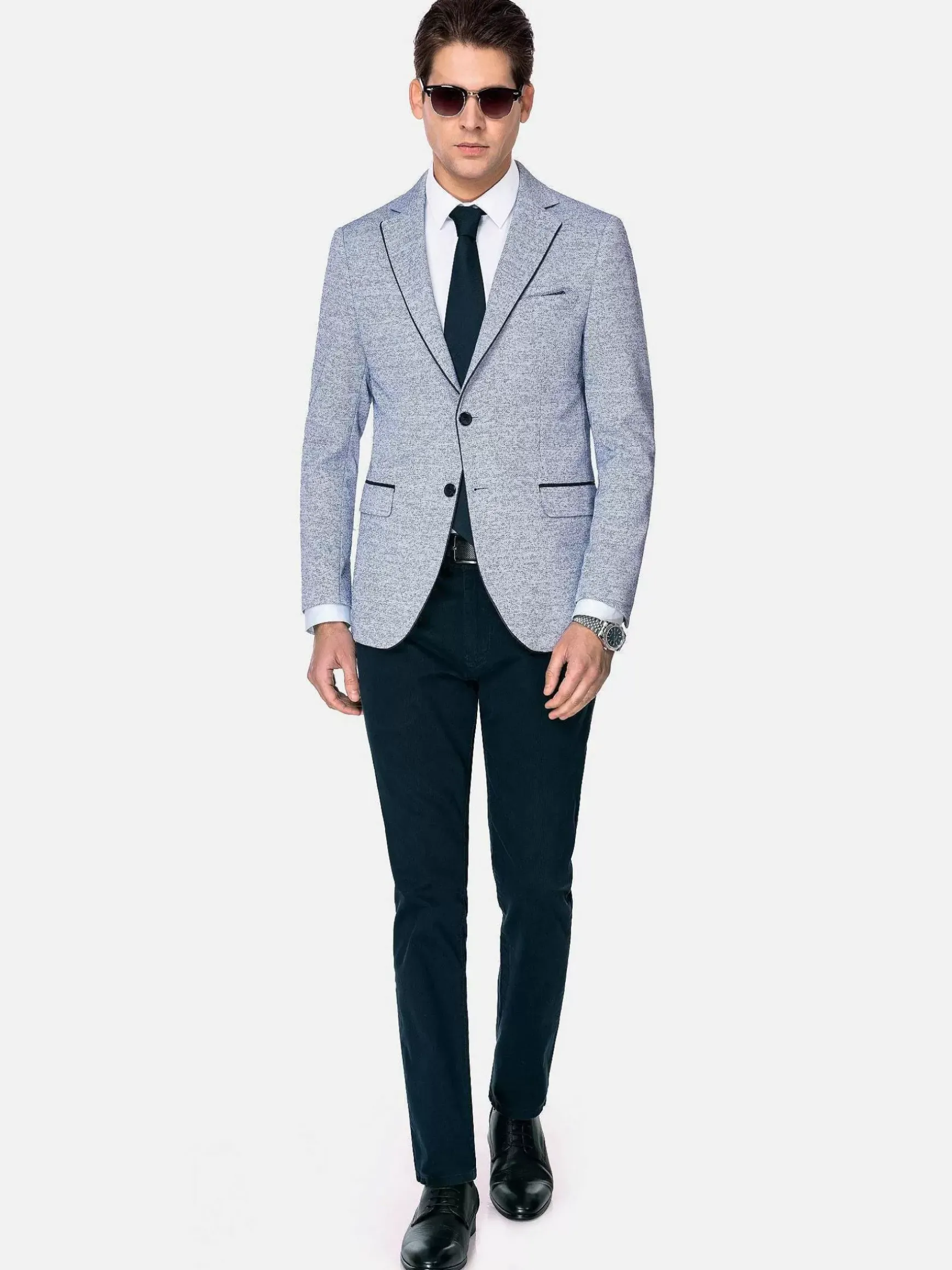 Catania Modern Fit White Navy Colbert