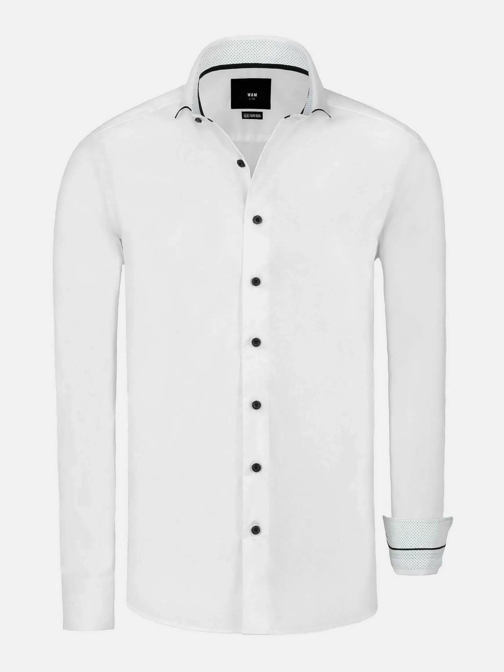 Celestial Tailored Fit White Overhemd Lange Mouw