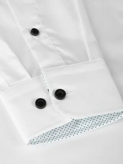 Celestial Tailored Fit White Overhemd Lange Mouw