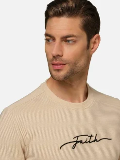 Dambas Signature Crew Neck T-Shirt Beige