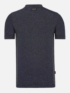 Dirkous V-Neck Button Down Navy T-Shirt