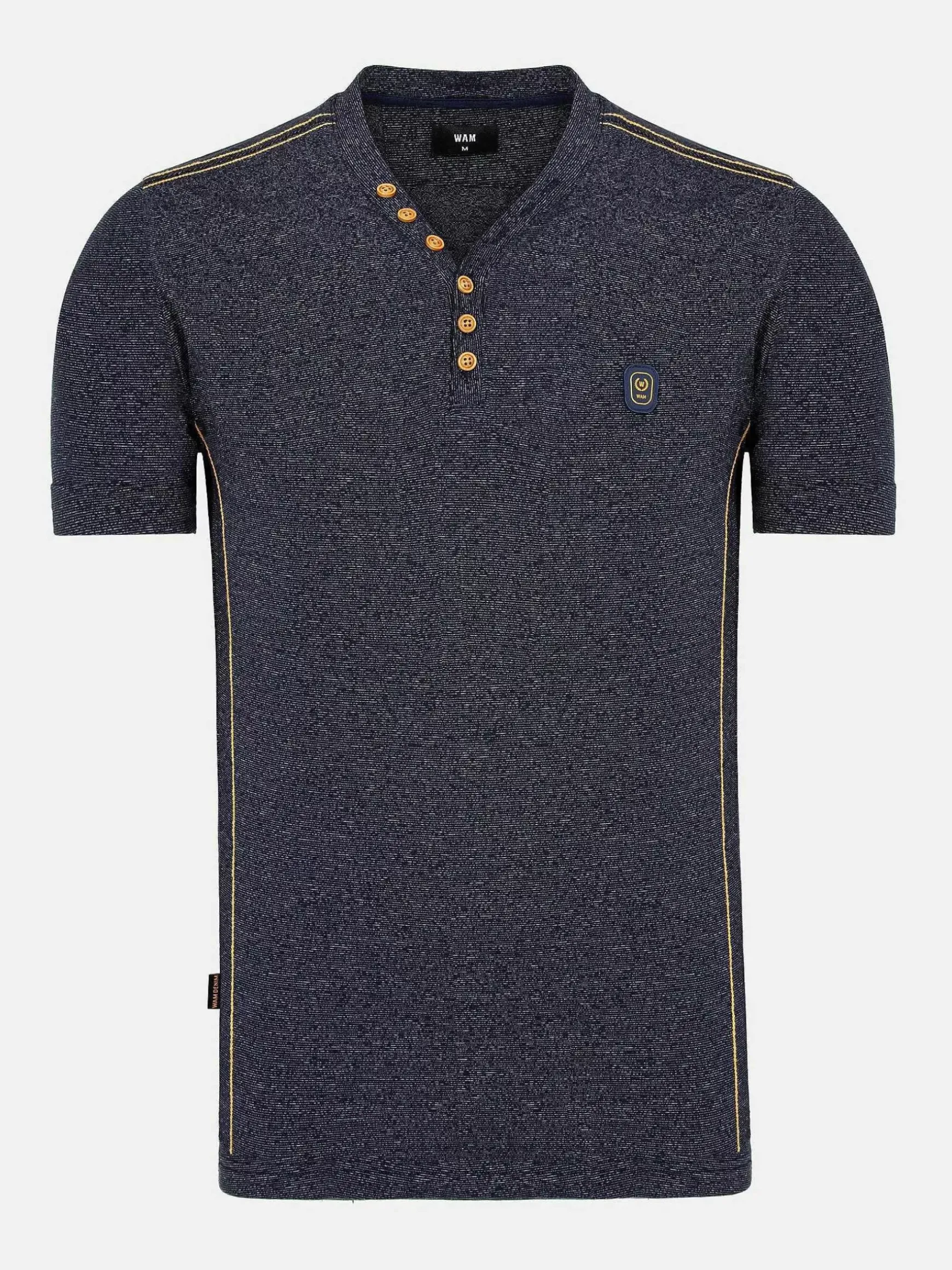Dirkous V-Neck Button Down Navy T-Shirt