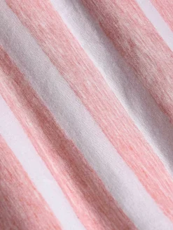 Doenga Striped V-Neck Pink T-Shirt