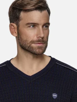 Dover Slim Fit V-Neck Navy Truien