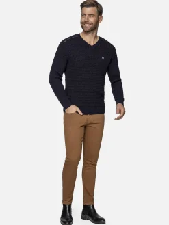 Dover Slim Fit V-Neck Navy Truien