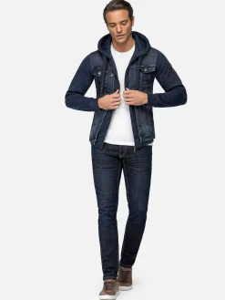 Echten Slim Fit Hoodie Navy Vesten