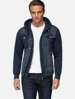 Echten Slim Fit Hoodie Navy Vesten