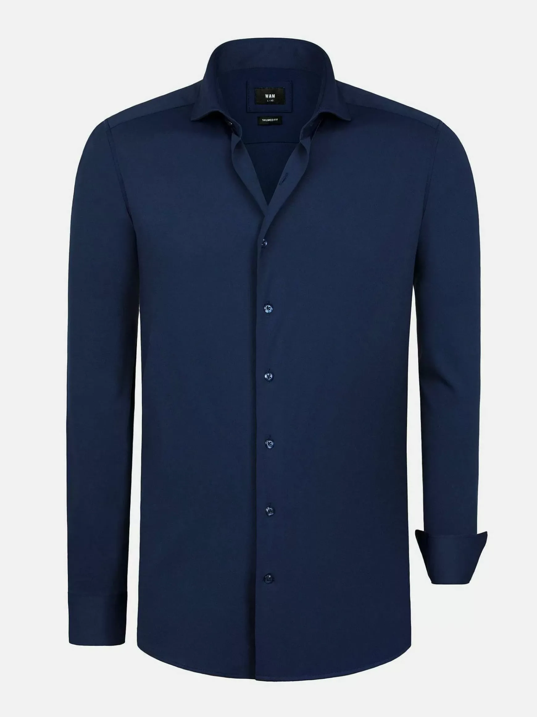 Everest Stretched Navy Overhemd Lange Mouw