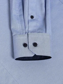 Flers Double Collar Blue Overhemd Lange Mouw