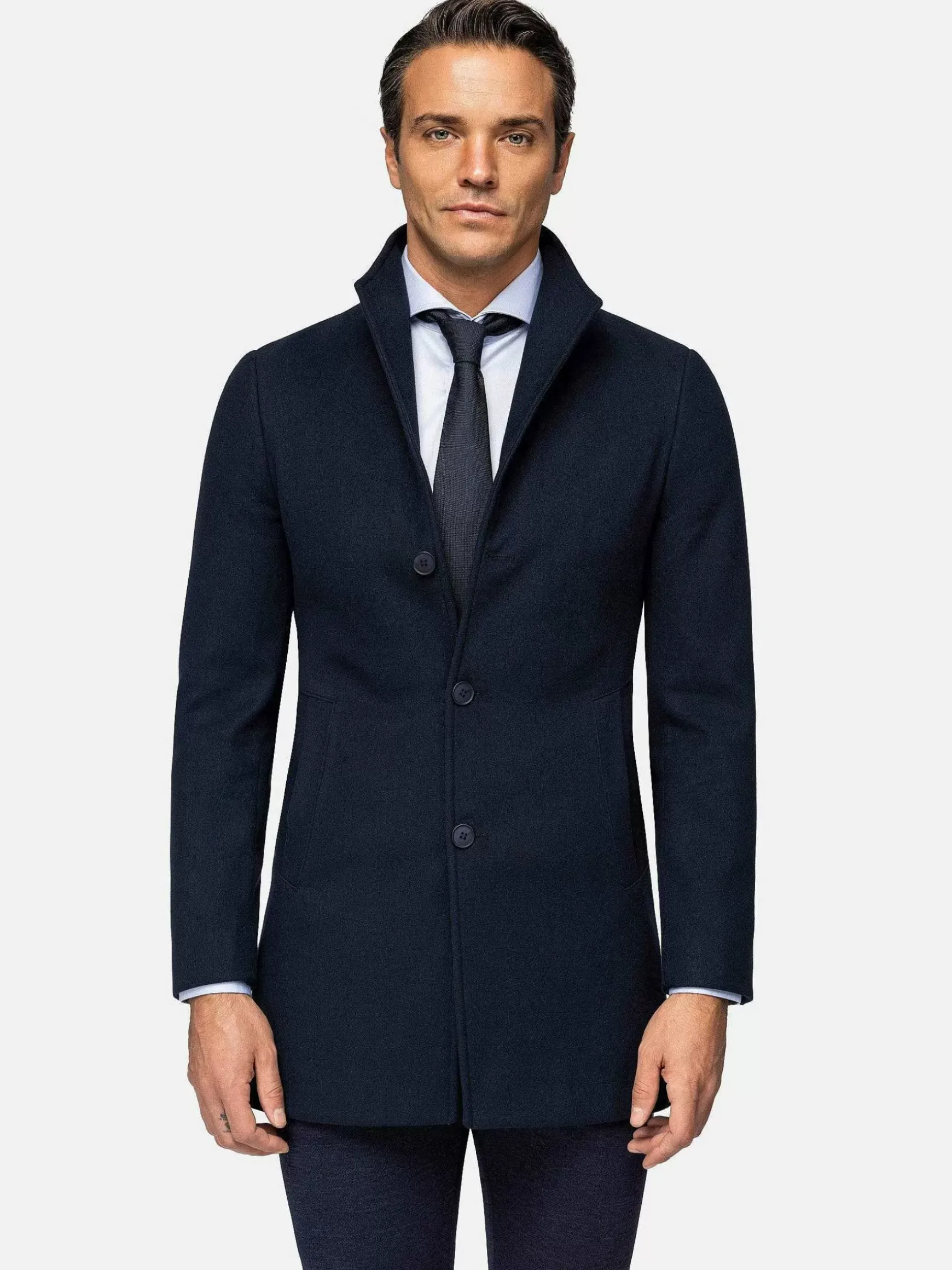Franklin Widespread Notch Collar Dark Navy Manteljassen