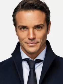 Franklin Widespread Notch Collar Dark Navy Manteljassen