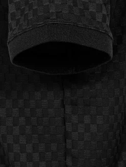 Gonzsles Black Zipper Polo