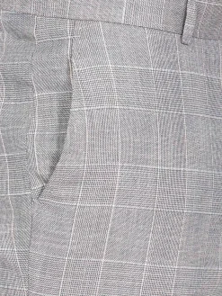 Ground Checkered Slim Fit Grey Pantalon