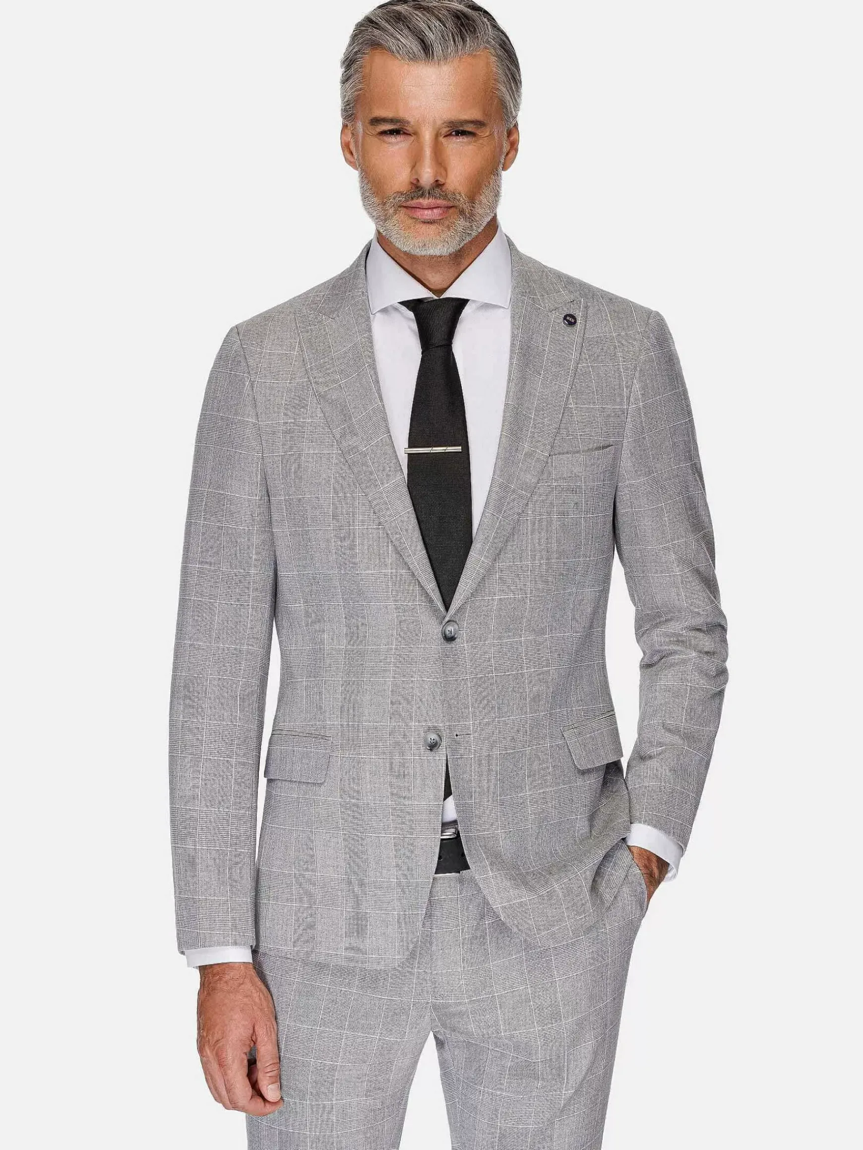Ground Checkered Slim Fit Grey Colbert