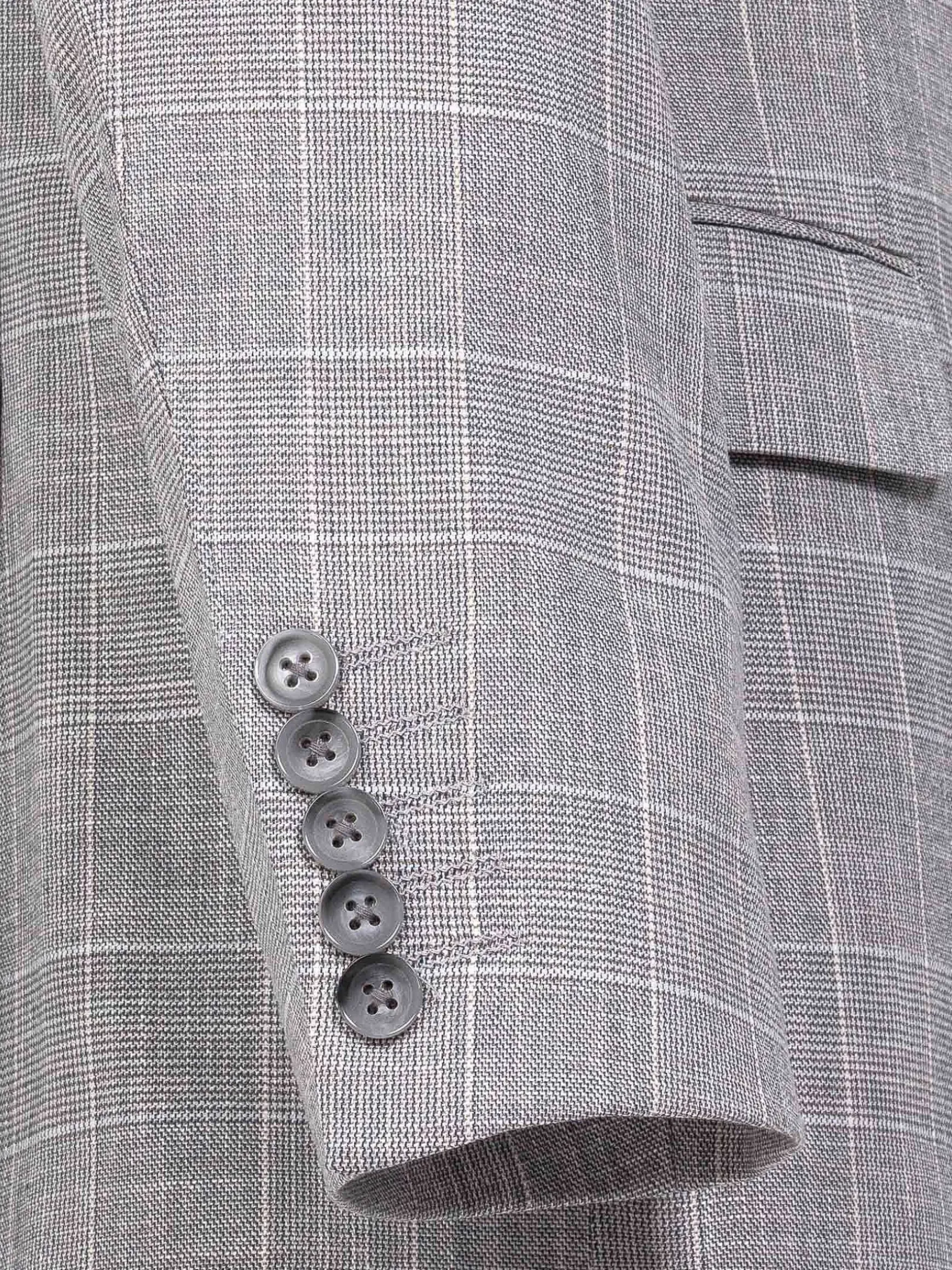 Ground Checkered Slim Fit Grey Colbert