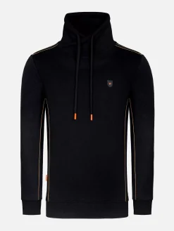 Hawaiian High Neck Black Sweater