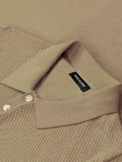 Henry Pique Knit Brown Polo