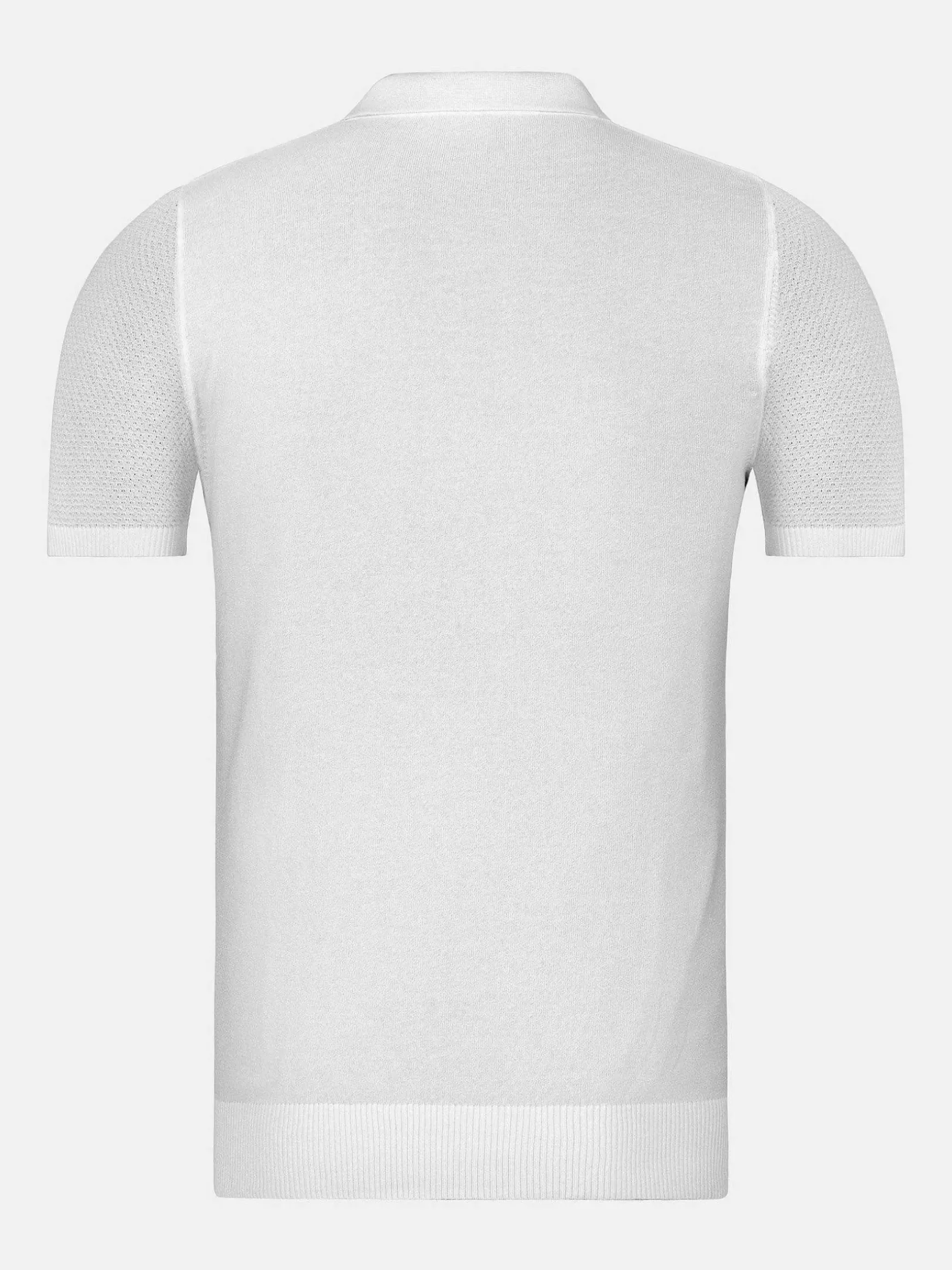 Henry Pique Knit White Polo
