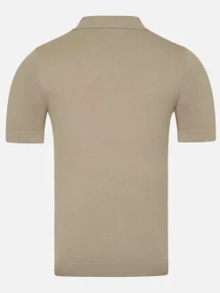 James Full Button-Down Beige Polo