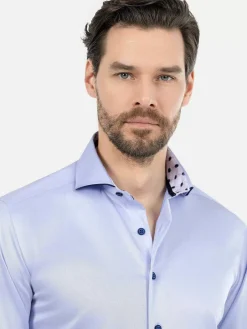 Lance Solid Light Blue Overhemd Lange Mouw