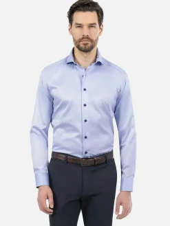 Lance Solid Light Blue Overhemd Lange Mouw