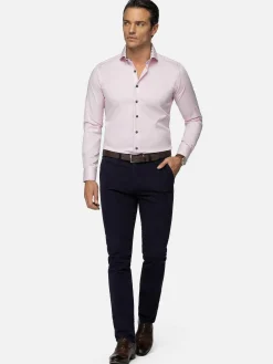 Lance Solid Pink Overhemd Lange Mouw