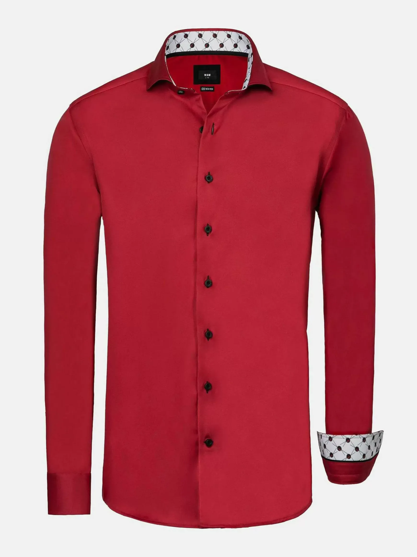 Lance Solid Red Overhemd Lange Mouw