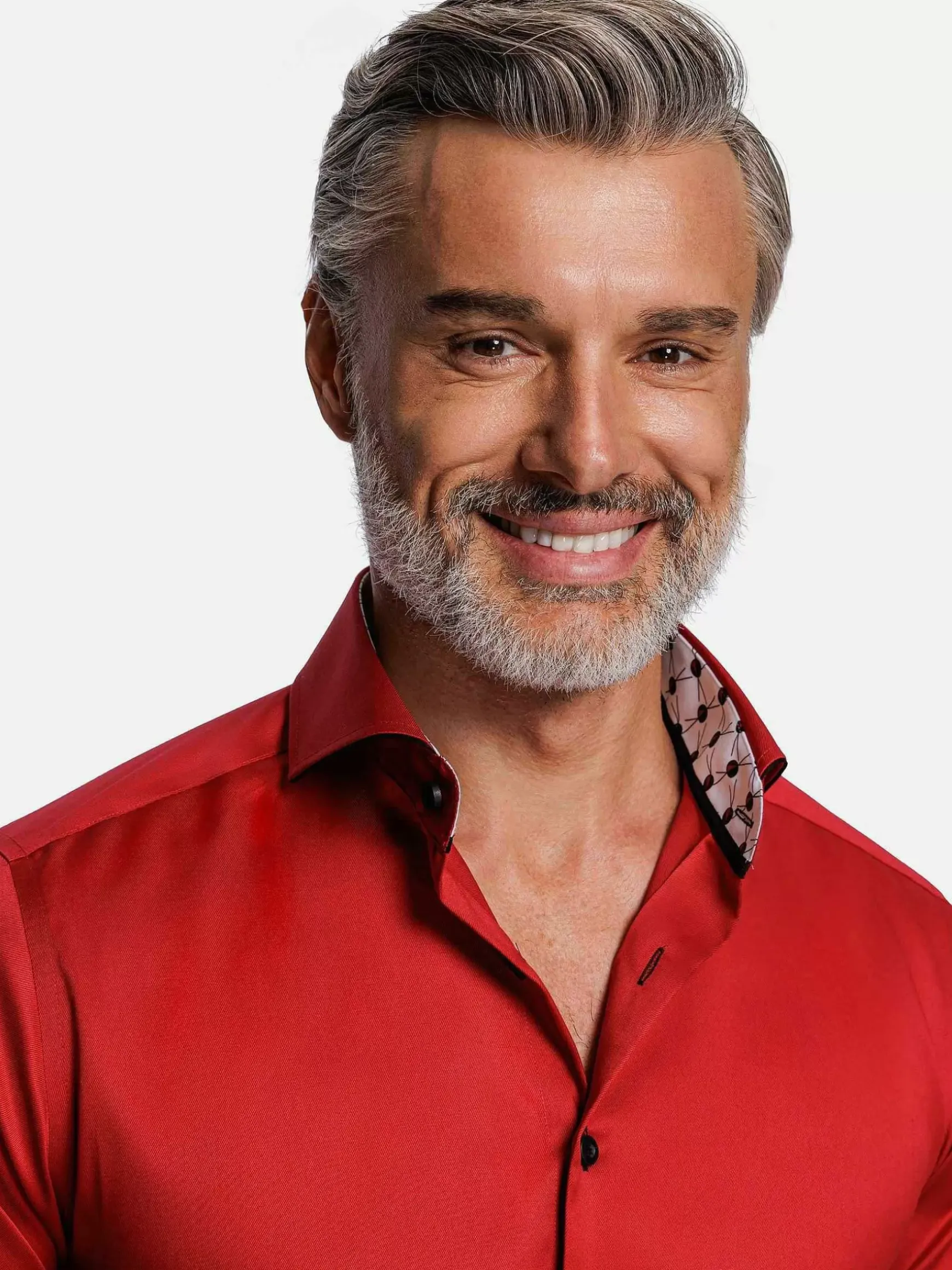 Lance Solid Red Overhemd Lange Mouw