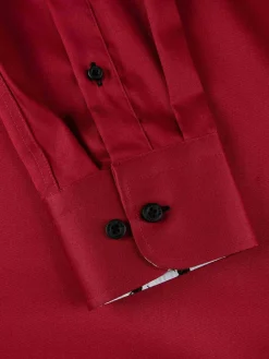 Lance Solid Red Overhemd Lange Mouw