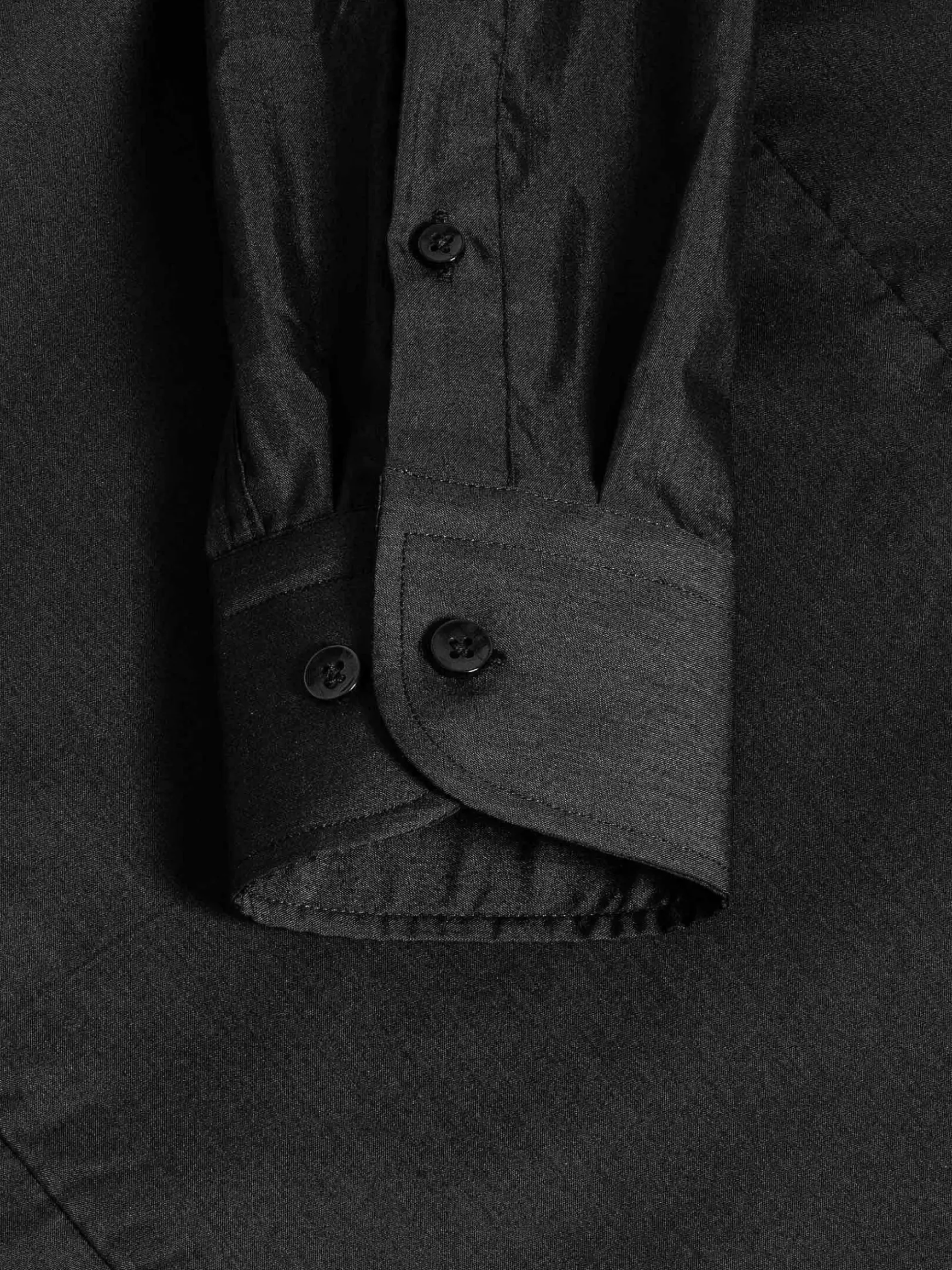 Leira Solid Black Overhemd Lange Mouw