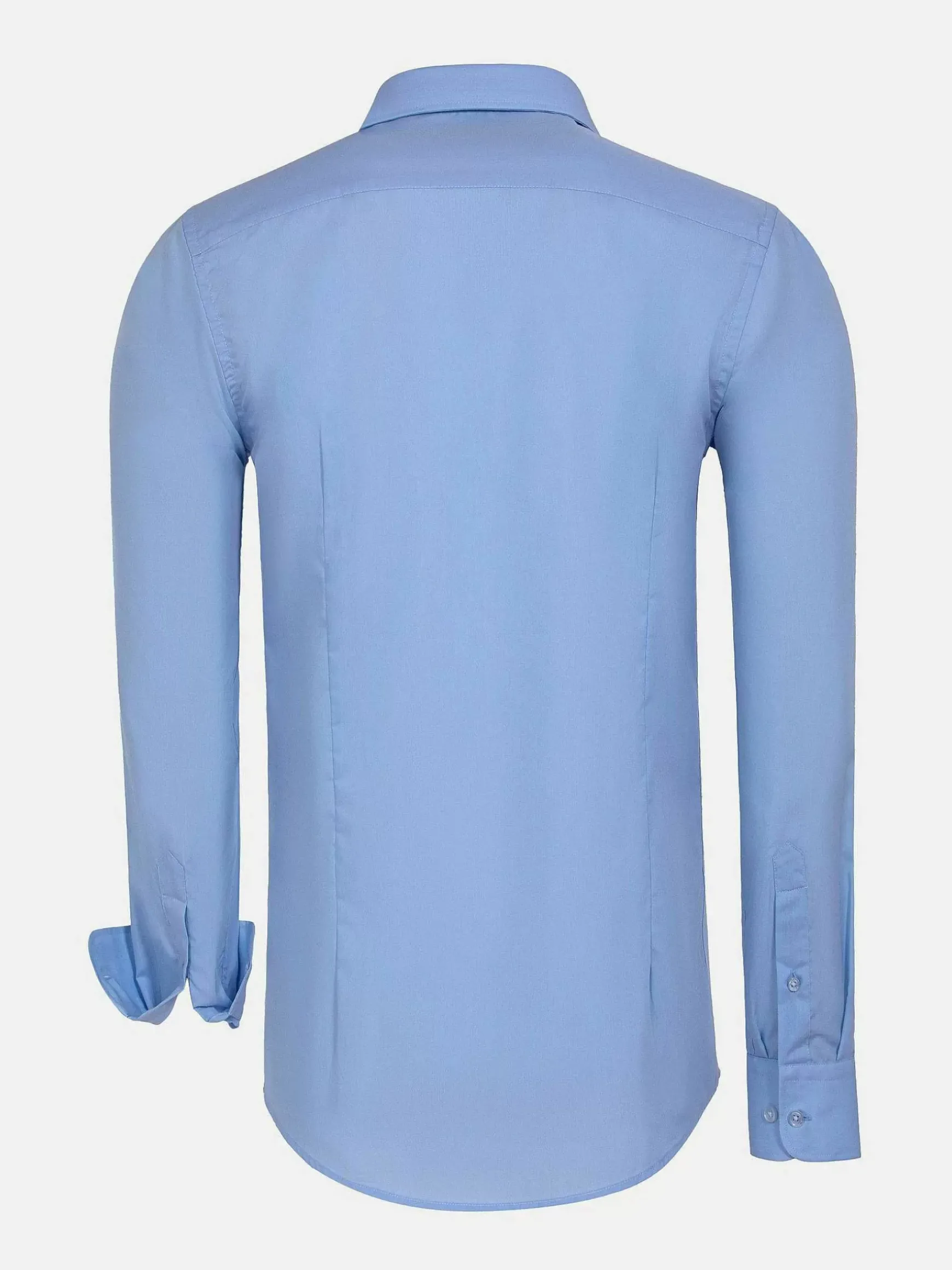 Leira Solid Blue Overhemd Lange Mouw