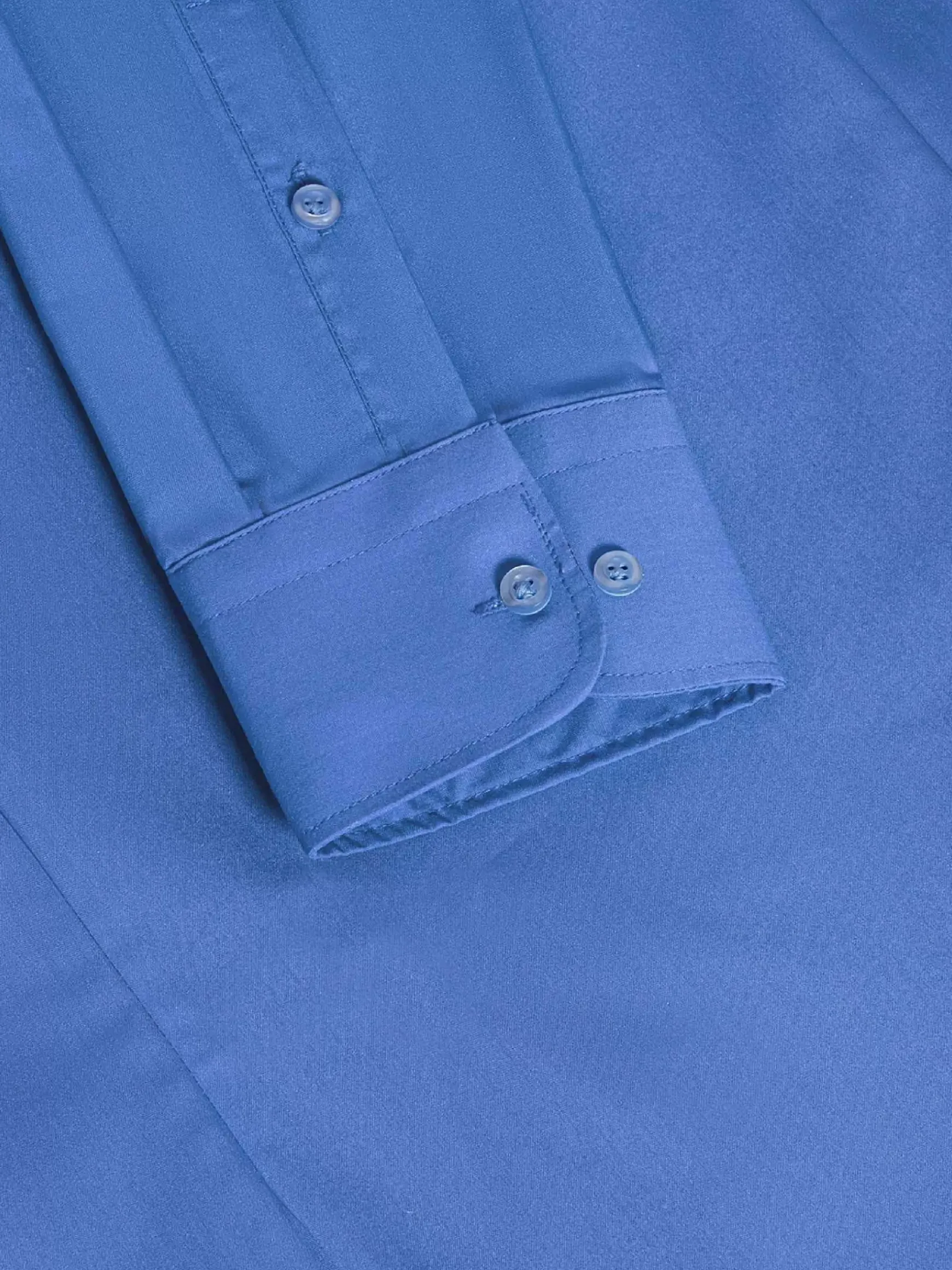 Leira Solid Dark Blue Overhemd Lange Mouw