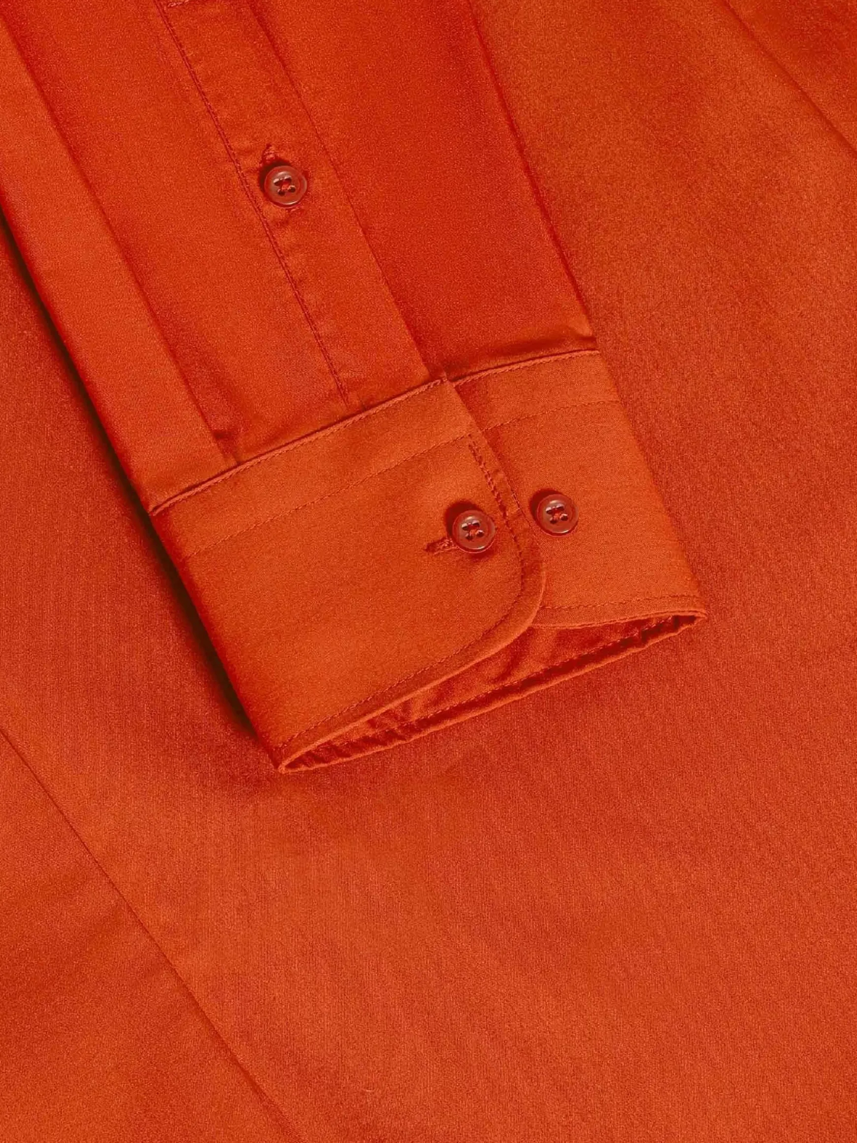 Leira Solid Dark Orange Overhemd Lange Mouw