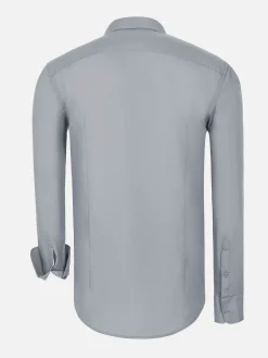 Leira Solid Grey Overhemd Lange Mouw