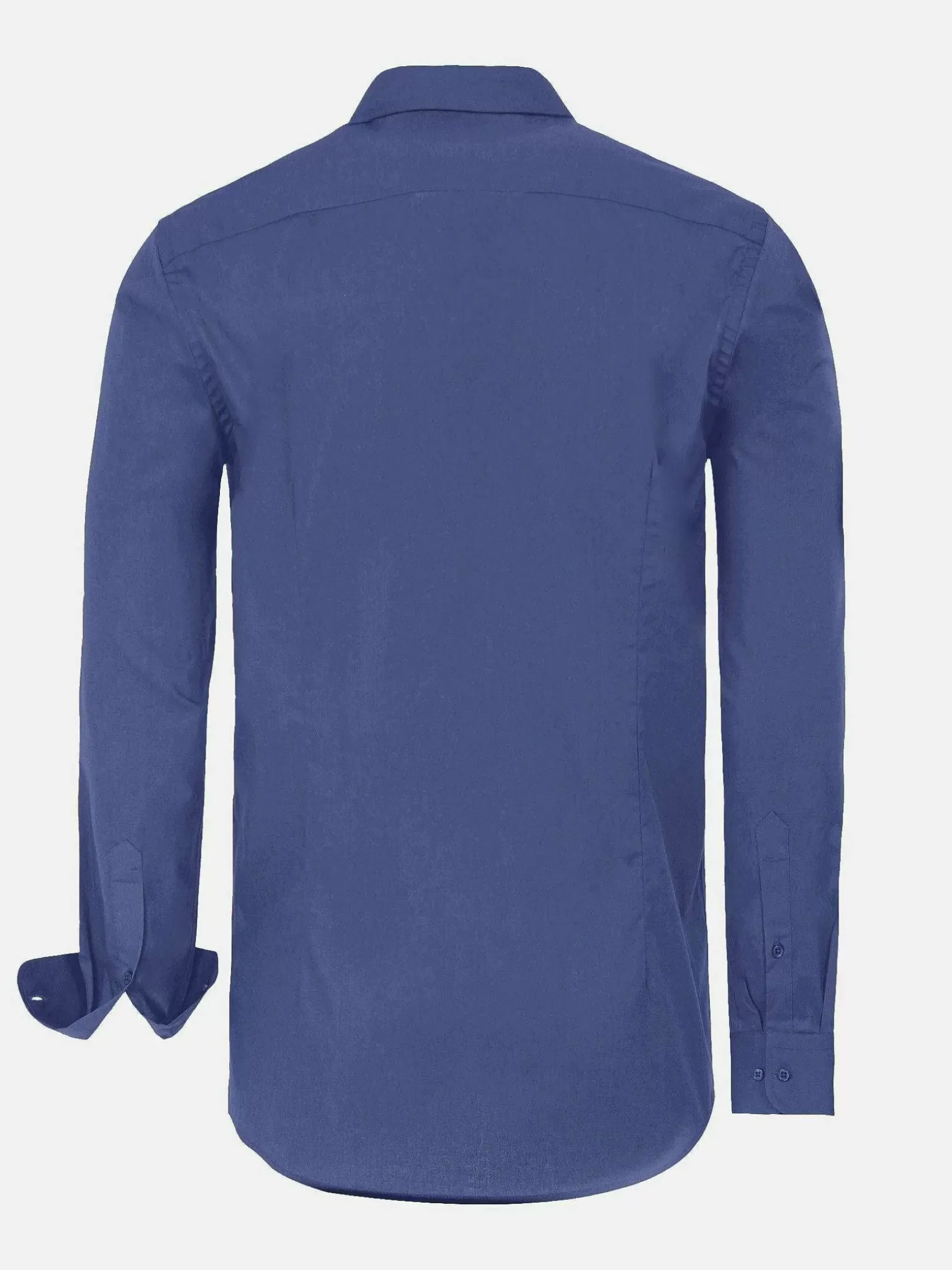 Leira Solid Light Navy Overhemd Lange Mouw