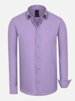 Leira Solid Lilac Overhemd Lange Mouw