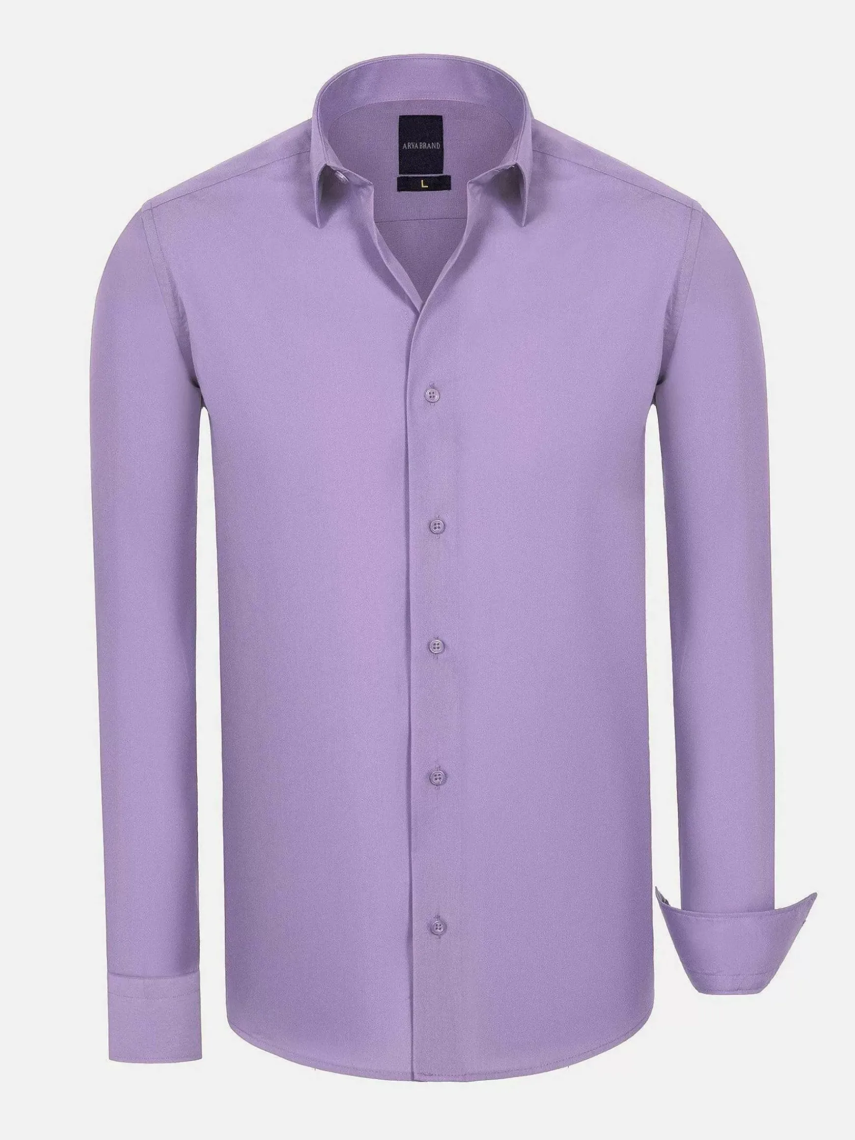 Leira Solid Lilac Overhemd Lange Mouw