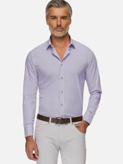 Leira Solid Lilac Overhemd Lange Mouw