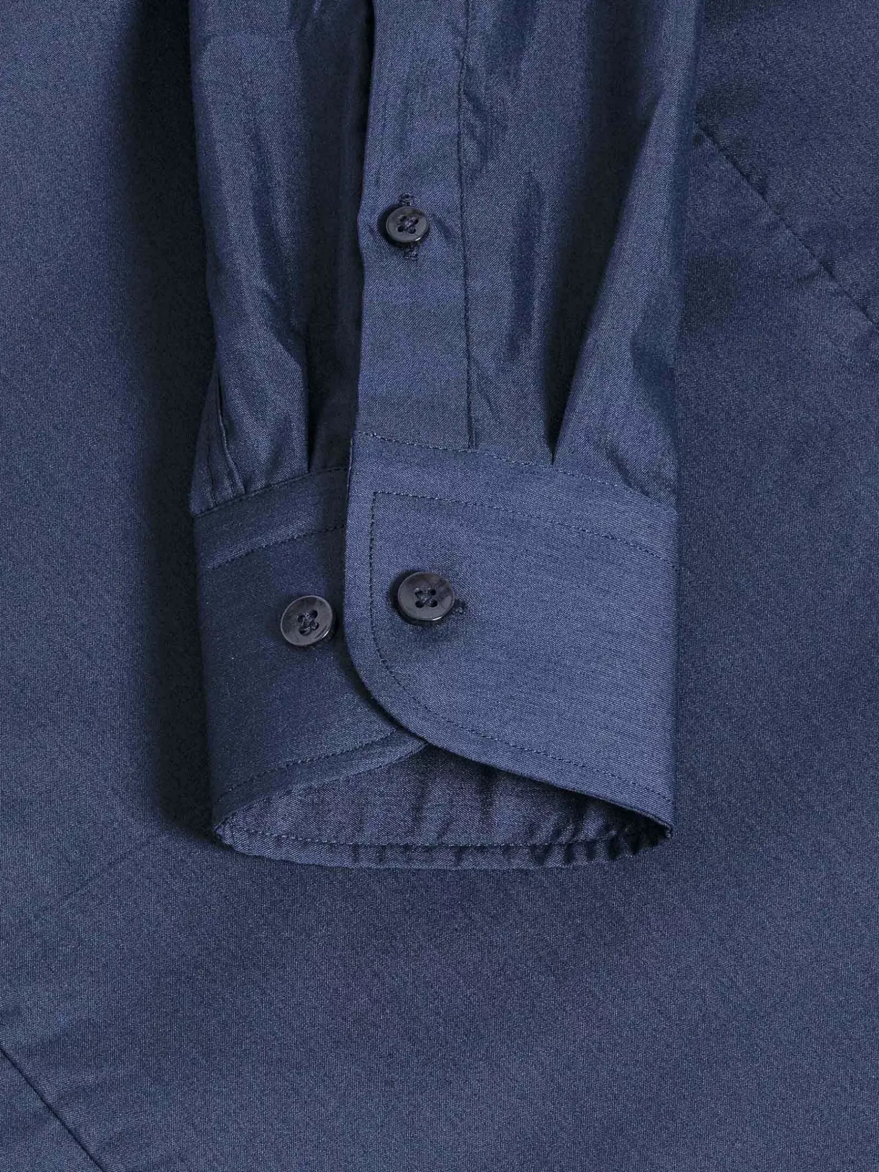 Leira Solid Navy Overhemd Lange Mouw