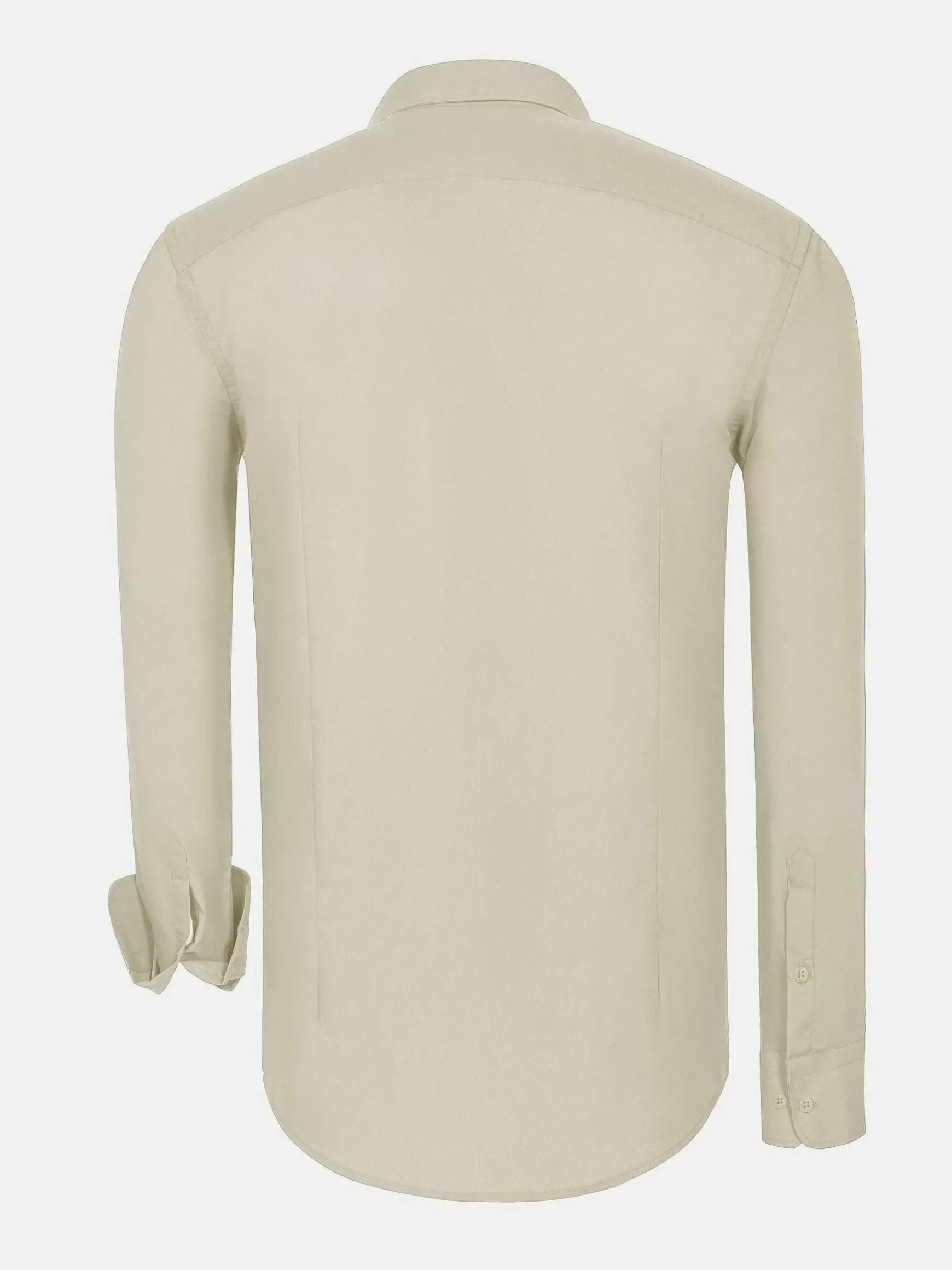 Leira Solid Off White Overhemd Lange Mouw