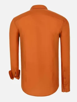 Leira Solid Orange Overhemd Lange Mouw