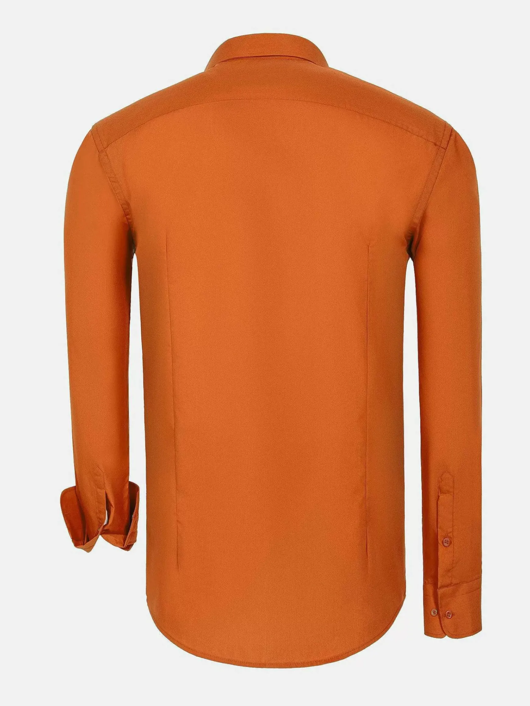 Leira Solid Orange Overhemd Lange Mouw